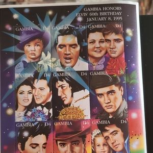 Sheet of 9 Lisa Marie- Elvis Stamps